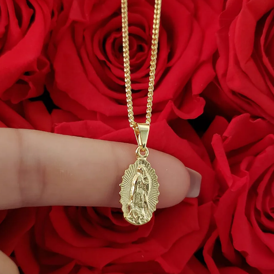 Cadena Cubana 45 Cm + Virgen De Guadalupe