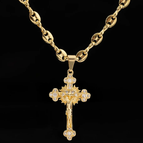 Cadena Eslabon + Dije Cruz